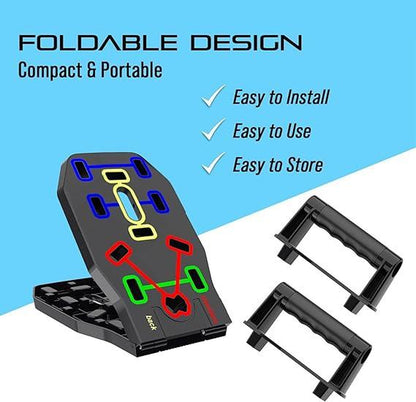 Push up Board, Portable Multi-Function Foldable 10 in 1 Push up Bar, Push up Handles for Floor,Professional Push up Strength Training Equipment Foldable Push
