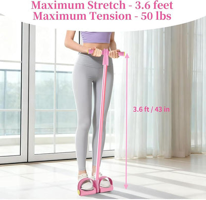 Multifunction Tension Rope, 6-Tube Elastic Yoga Pedal Puller Resistance Band, Elastic Pull Rope Fitness, Full-Body Workout at Home Gym, Exercise Sit-Up, Yoga, Abdominal Training