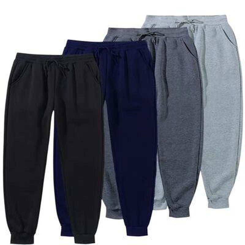 Men'S 4 Pack Joggers Ultra Soft Fleece Sweatpants Everyday Comfort Style Sizes S-2XL Black Navy Grey