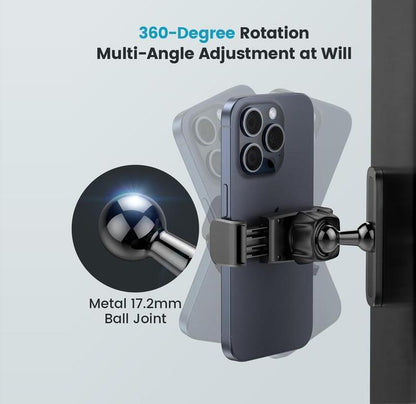 Gym Magnetic Phone Mount, 360 Degree Adjustable Magnetic Phone Holder for Gym Attach to Metal Surface, Fitness Equipment Accessories for Home Gym Smartphone Cellphone Stand