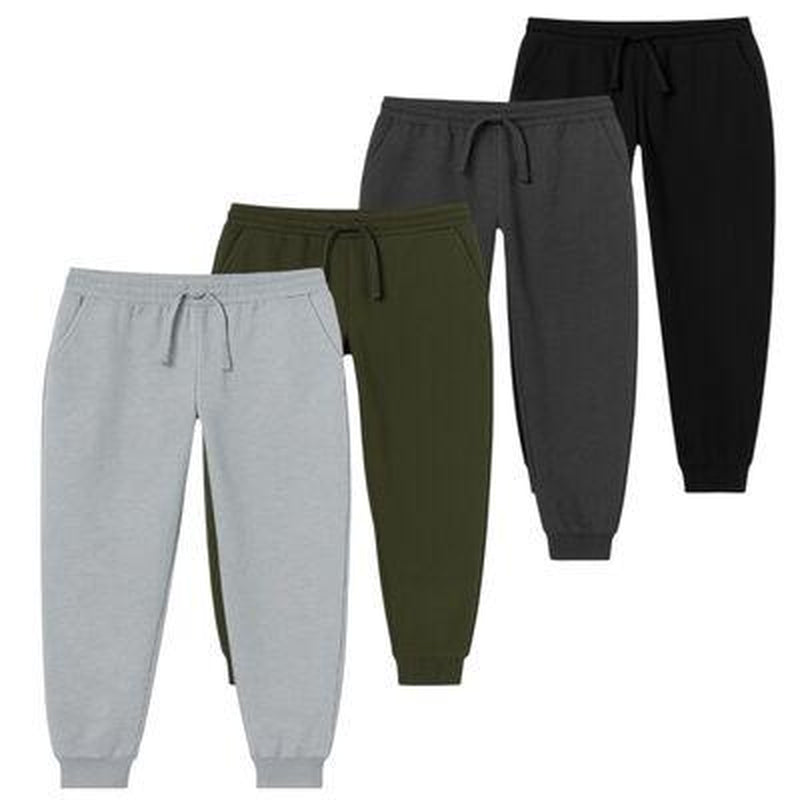 Men'S 4 Pack Joggers Ultra Soft Fleece Sweatpants Everyday Comfort Style Sizes S-2XL Black Navy Grey
