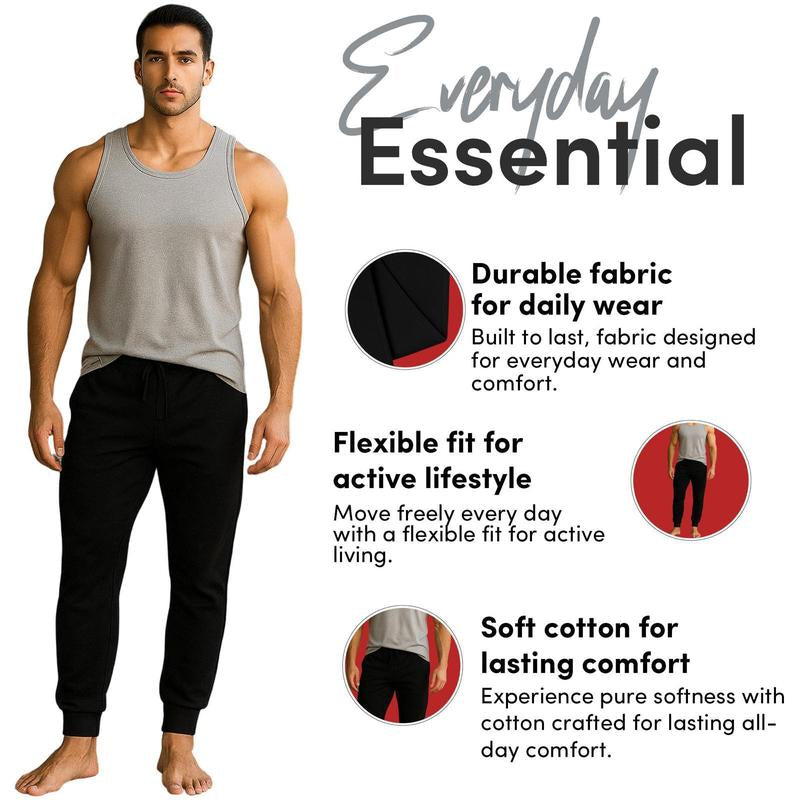 Men'S 4 Pack Joggers Ultra Soft Fleece Sweatpants Everyday Comfort Style Sizes S-2XL Black Navy Grey