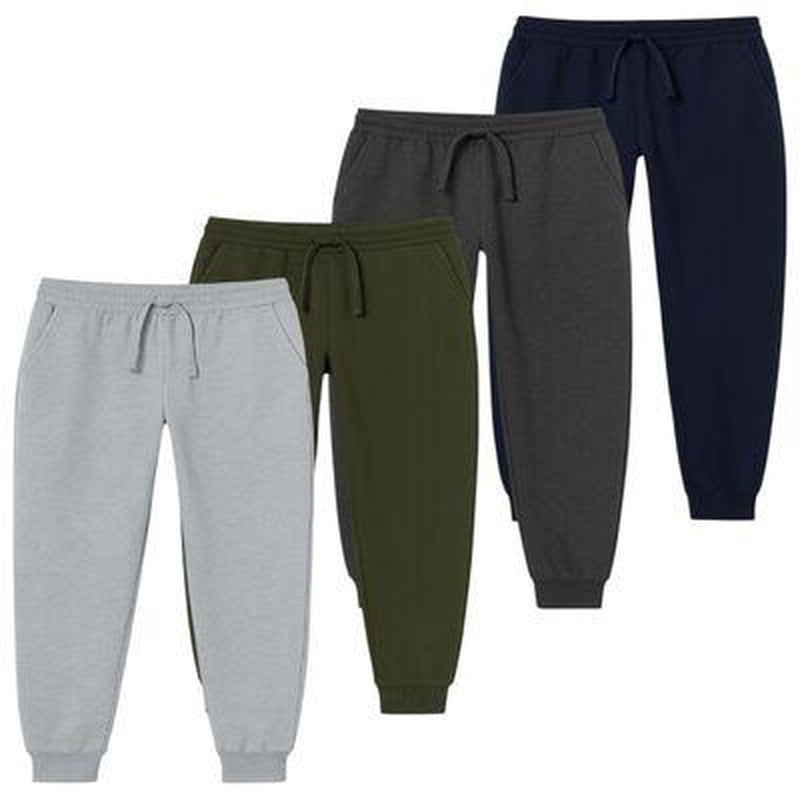 Men'S 4 Pack Joggers Ultra Soft Fleece Sweatpants Everyday Comfort Style Sizes S-2XL Black Navy Grey