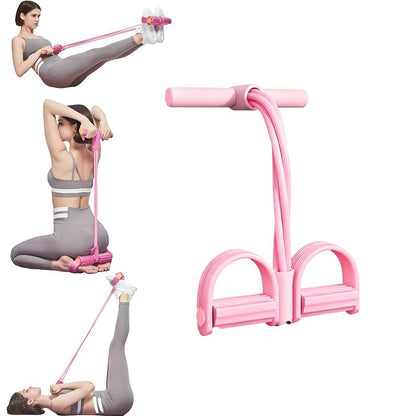 Multifunction Tension Rope, 6-Tube Elastic Yoga Pedal Puller Resistance Band, Elastic Pull Rope Fitness, Full-Body Workout at Home Gym, Exercise Sit-Up, Yoga, Abdominal Training