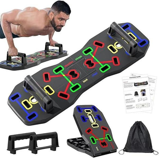 Push up Board, Portable Multi-Function Foldable 10 in 1 Push up Bar, Push up Handles for Floor,Professional Push up Strength Training Equipment Foldable Push