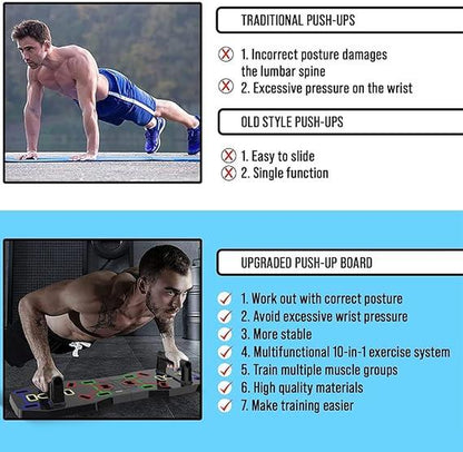 Push up Board, Portable Multi-Function Foldable 10 in 1 Push up Bar, Push up Handles for Floor,Professional Push up Strength Training Equipment Foldable Push
