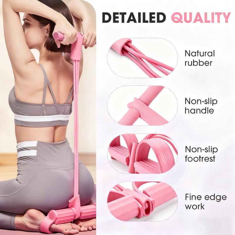 Multifunction Tension Rope, 6-Tube Elastic Yoga Pedal Puller Resistance Band, Elastic Pull Rope Fitness, Full-Body Workout at Home Gym, Exercise Sit-Up, Yoga, Abdominal Training