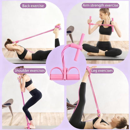 Multifunction Tension Rope, 6-Tube Elastic Yoga Pedal Puller Resistance Band, Elastic Pull Rope Fitness, Full-Body Workout at Home Gym, Exercise Sit-Up, Yoga, Abdominal Training