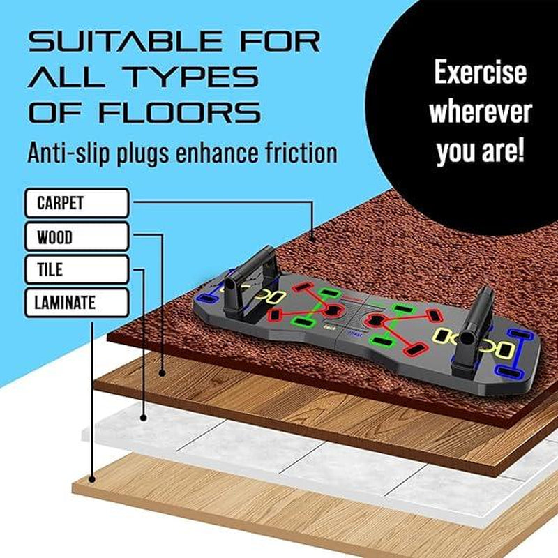 Push up Board, Portable Multi-Function Foldable 10 in 1 Push up Bar, Push up Handles for Floor,Professional Push up Strength Training Equipment Foldable Push